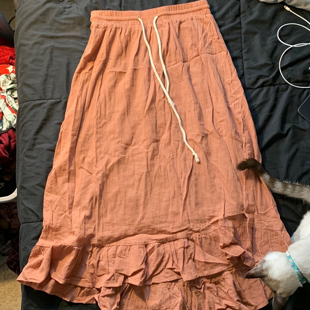 Orange midi skirt barely worn size M